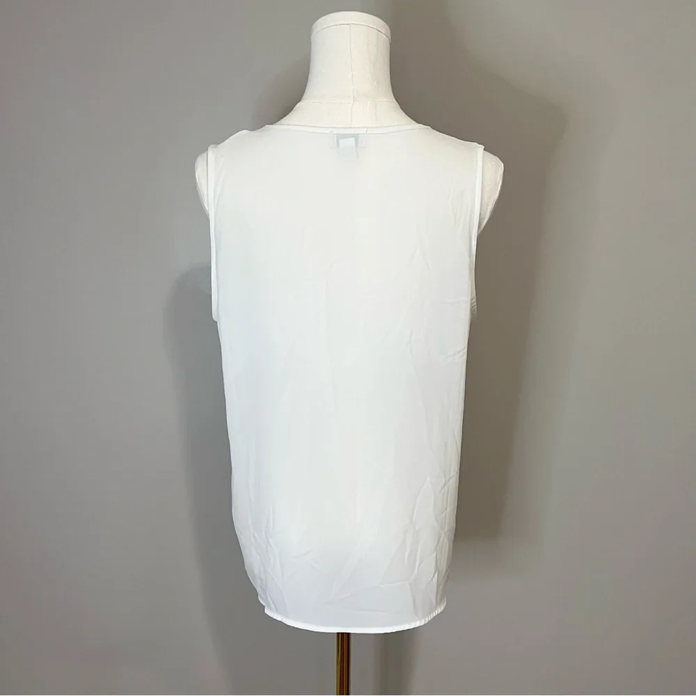 J. Crew Sleeveless Pleated Tie Neck Top Size M